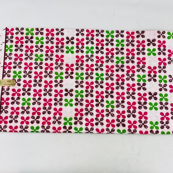 Hitarget Wax Block Print Cotton Fabric 6‎ Yards Floral Blue Pink Green Frieno - Picture 6 of 6